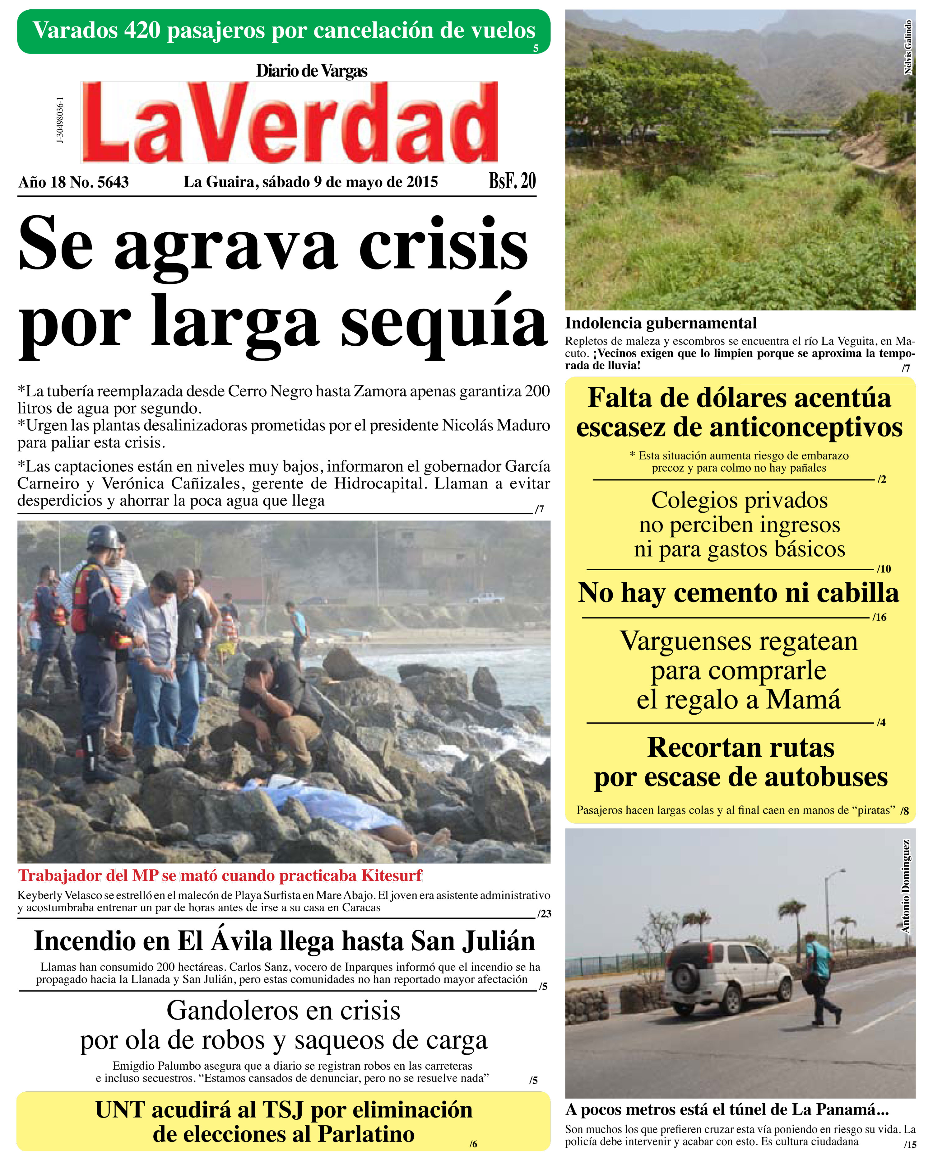 La Guaira, sábado 9 de mayo de 2015 Año 18 No. 5643