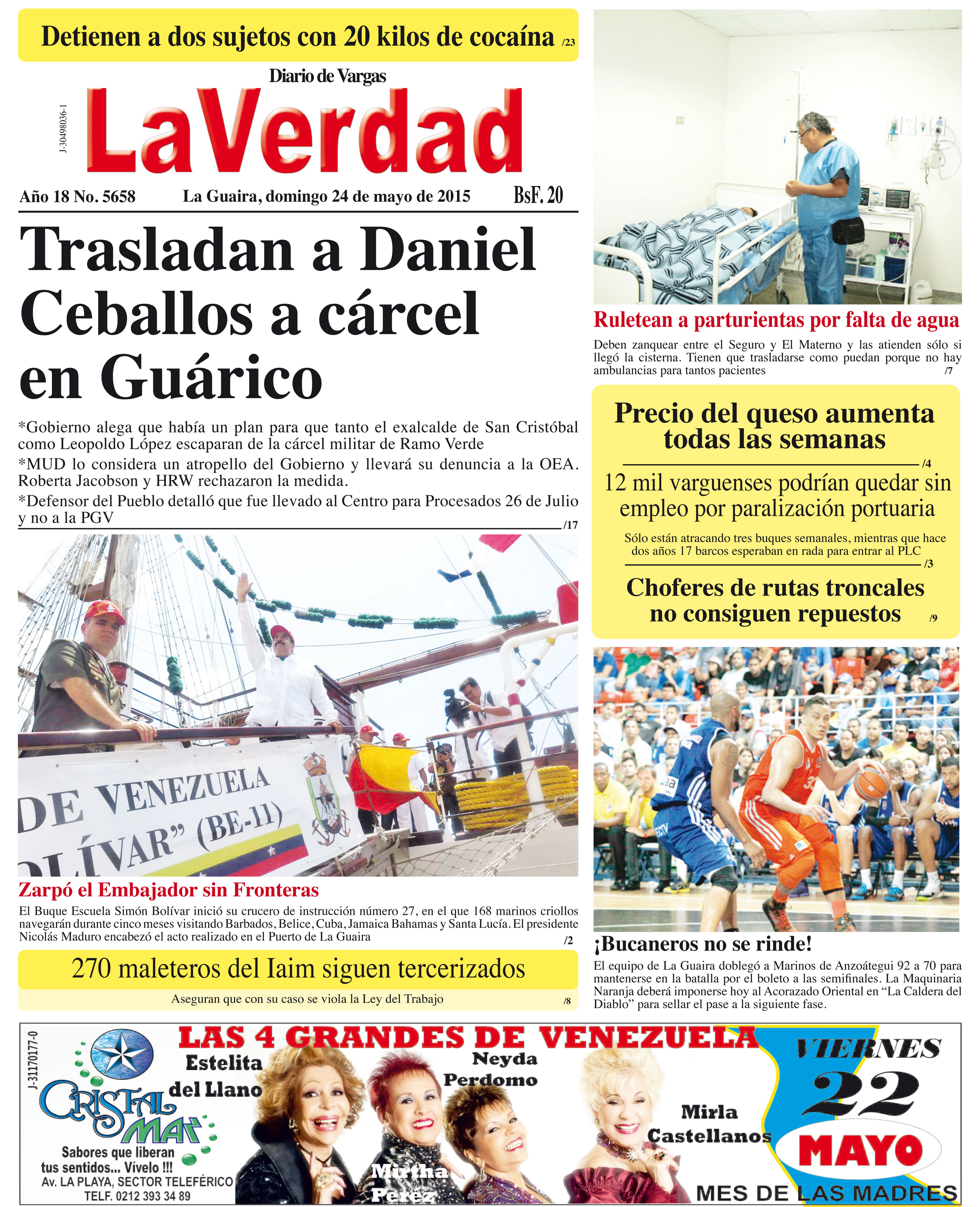 La Guaira, domingo 24 de mayo de 2015 Año 18 No. 5658