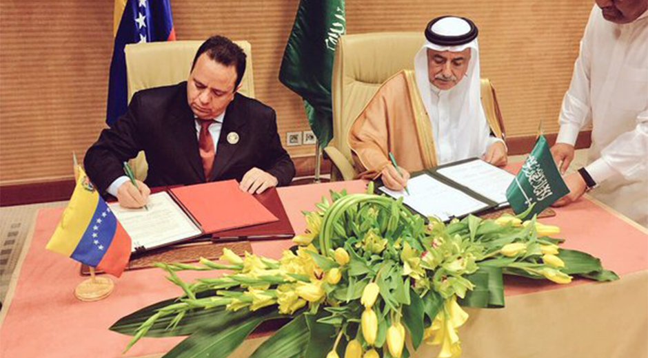 Venezuela y Arabia Saudita firman acuerdo tributario