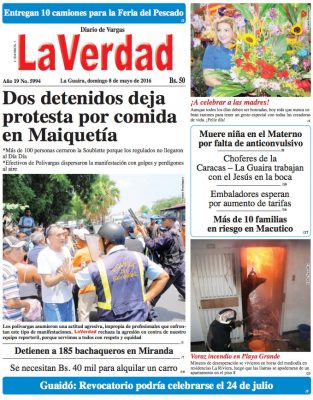 La Guaira, domingo 8 de mayo de 2016 Año 19 Nº. 5994