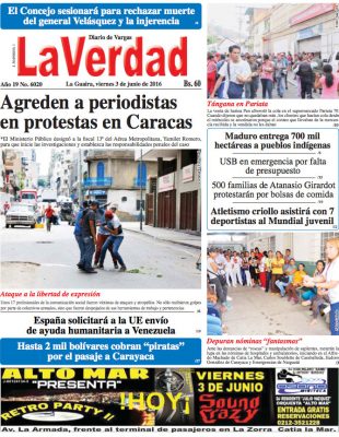 La Guaira, viernes 03 junio de 2016 Año 19 Nº. 6020