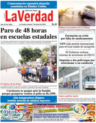 La Guaira, martes 07 junio de 2016 Año 19 Nº. 6024