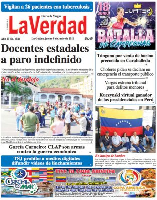 La Guaira, jueves 09 junio de 2016 Año 19 Nº. 6026