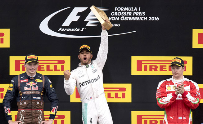 Hamilton gana por nocaut en Austria