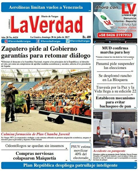 La Guaira, domingo 30 de julio de 2017. Edición 6424