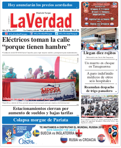 La Guaira, sábado 08 de julio de 2018. Año 21 Nº6737