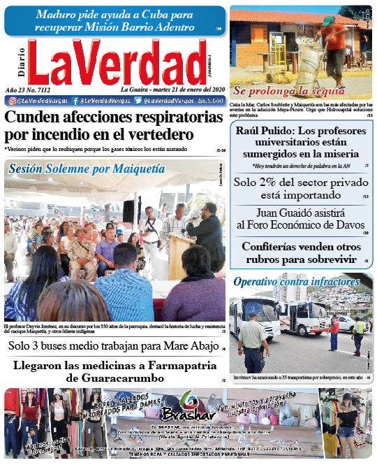 La Guaira, Martes 21 de Enero de 2020. Año 21 Nº7112