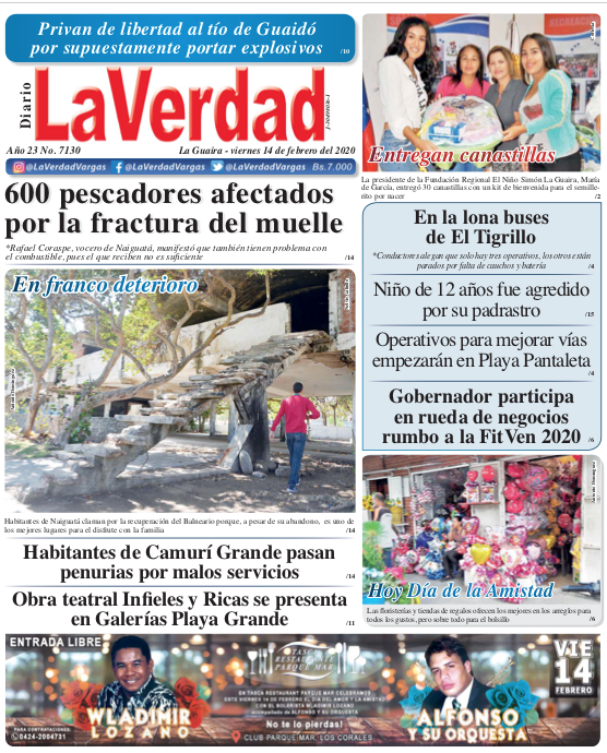 La Guaira, Viernes 14 de Febrero de 2020. Año 21 Nº7130