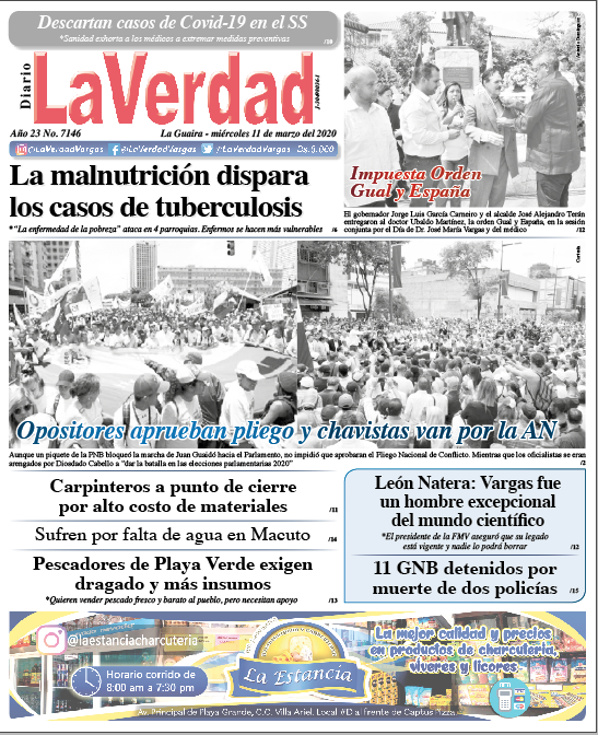 La Guaira, Miércoles 11 de Marzo de 2020. Año 21 Nº7146