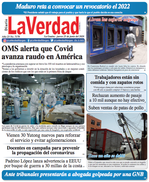 La Guaira, Jueves 25 de Junio de 2020. Año 21 Nº7170