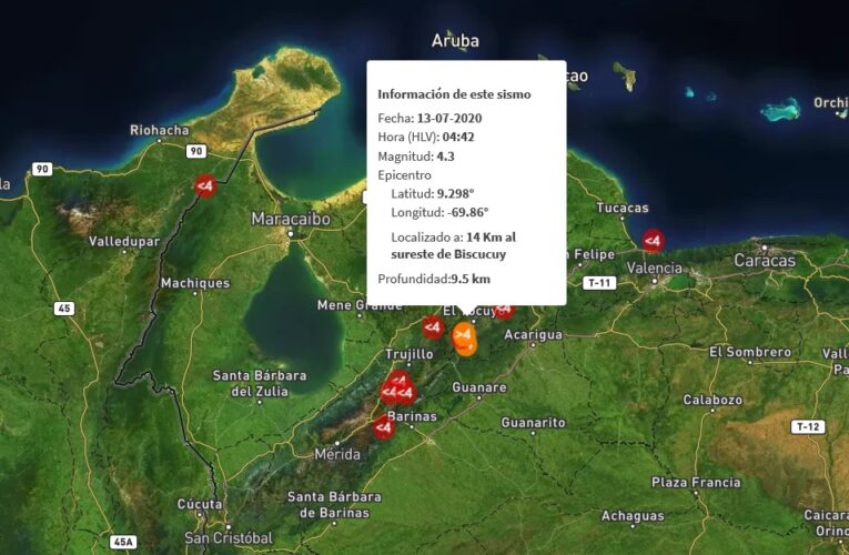 Nuevo temblor se sintió en Portuguesa, Mérida y Trujillo