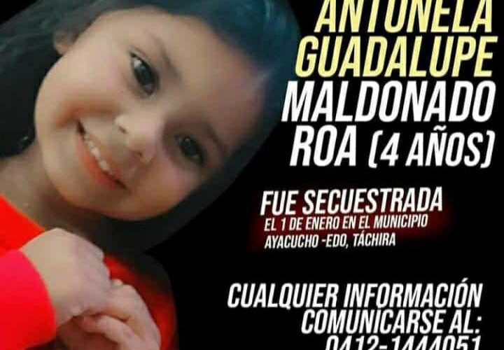 Sigue la búsqueda de niña secuestrada en Táchira