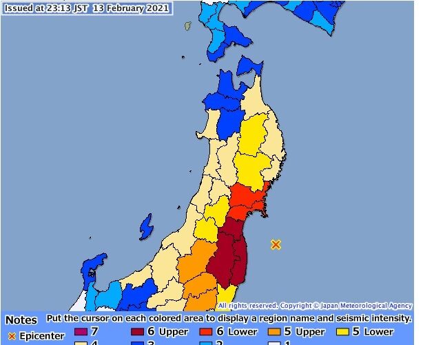 Terremoto de 7,1 grados sacude Fukushima