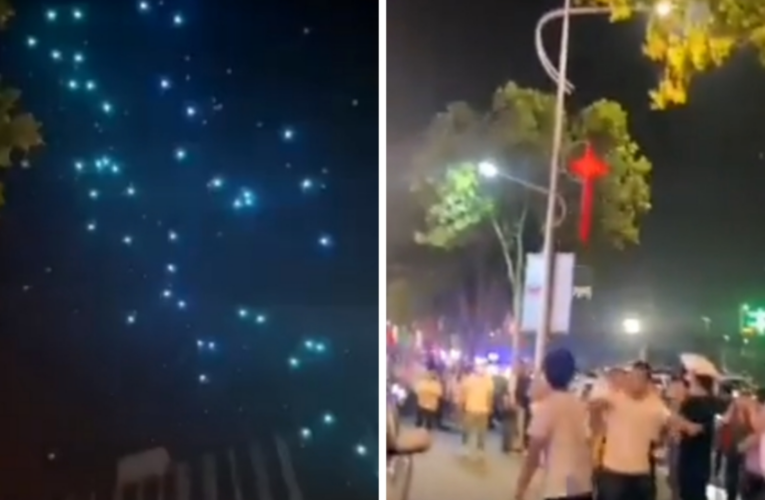 Espectáculo de luces terminó en una lluvia de drones en China