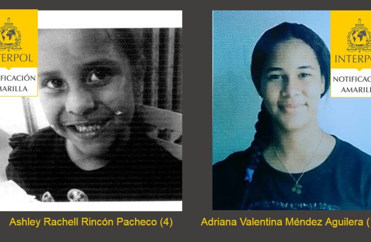 Interpol activa búsqueda de dos niñas perdidas de 4 y 16 años