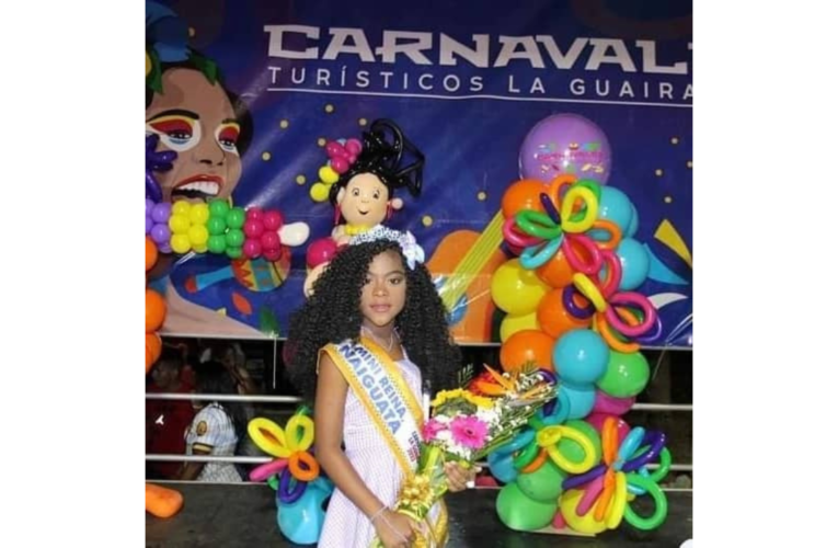 Mailemar Escobar es la Mini Reina de Carnaval de la parroquia Naiguatá