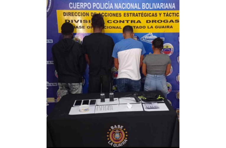 Detenidos 4 microtraficantes de droga en Blanquita de Pérez