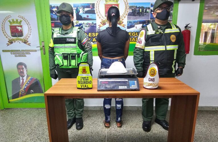 GNB detuvo a mujer que viajaba en un Encava con 500g de cocaína