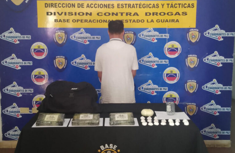 La DCD atrapó a narco con 3 kilos de coca en Caraballeda