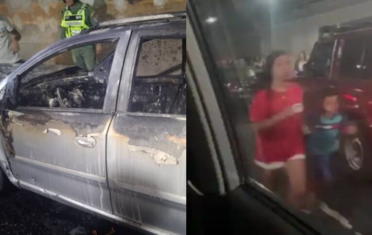 (VIDEO) Se incendió carro en el Boquerón I este Viernes Santo