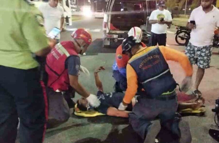 2 heridos en choque de motorizado con Aveo en Camurí
