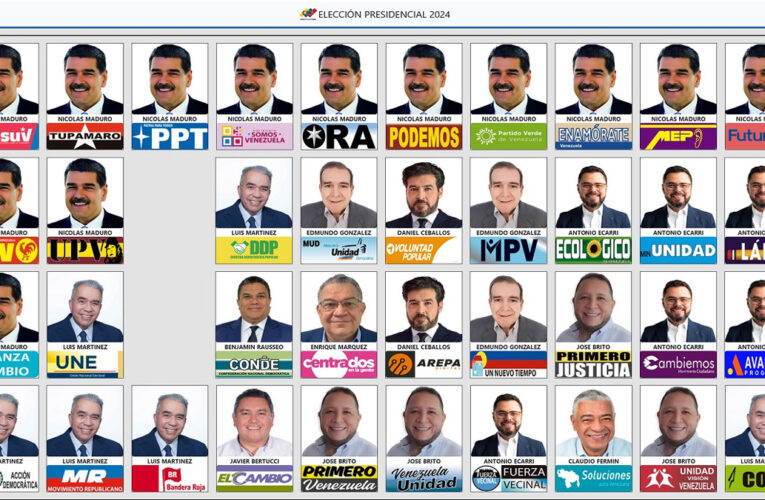 CNE publicó tarjetón electoral para las presidenciales del 28 de julio