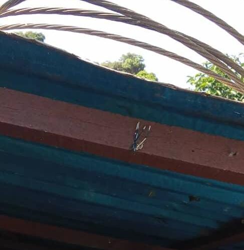 Guaya eléctrica cayó sobre casa