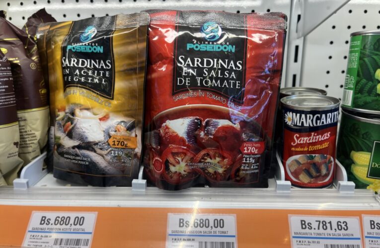 Lata de sardinas en Bs.781