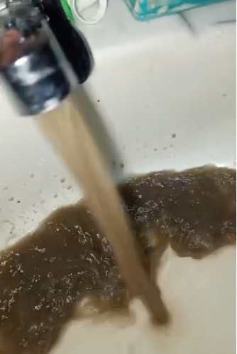 Solo pantano sale de los grifos en Mamo